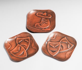 Francisco Rebajes (1905-1990) Art Deco Copper Plaques c1940s