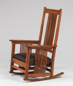 Gustav Stickley Spindled Rocker c1910