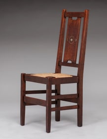 Gustav  Stickley - Harvey Ellis Inlaid Maple Side Chair c1910