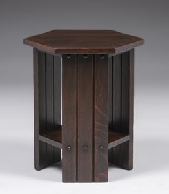 Michigan Chair Co Oak Taboret c1910