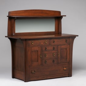 Limbert #1443 Six-Drawer Long Corbel Sideboard c1910