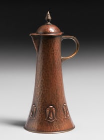 WMF – German Hammered Copper & Brass Pitcher c1905