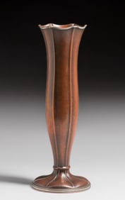 Gorham & Co Sterling Silver & Bronze Fluted Vase 1890s