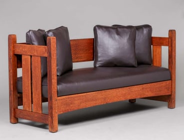 L&JG Stickley Evenarm Settle c1908-1912