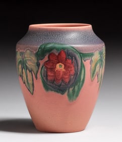 Rookwood Pottery Elizabeth Lincoln Floral Wax Matte Vase 1920