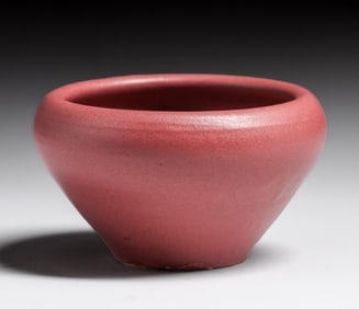 Old Pot Shop - Norwalk, CT (Zanesville Stoneware Co) Matte Red Bowl c1920s