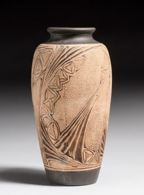 Weller Burntwood Art Nouveau Vase c1910s