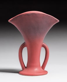 Van Briggle Matte Glazed Two-Handled Flared Vase c1960s
