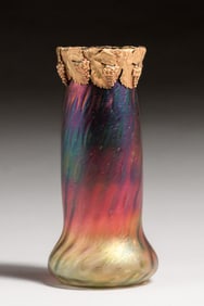 Rindskopf Pepita Bohemian Art Glass Vase c1900s