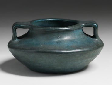 M Shafer Arts & Crafts Studio Two-Handled Squat Vase 1916