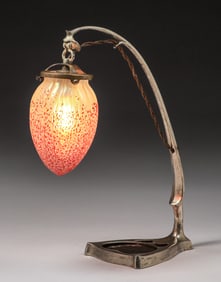 W.A.S. Benson Silver-Plated Brass Lamp c1910