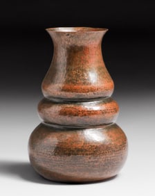 Canadian Arts & Crafts Hammered Copper Gourd Vase c1910