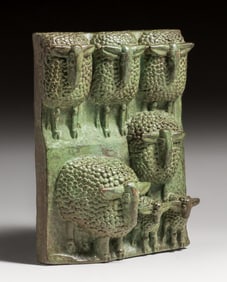 Marshall Maynard Fredericks (1908-1998) Bronze Plaque "Sheep" c1939