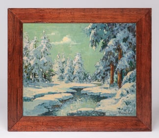 George Thompson Pritchard (1878-1962) Snow Scene Landscape c1920s