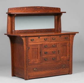 Limbert #1443 Six-Drawer Long Corbel Sideboard c1910