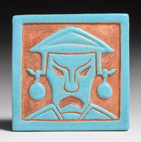California Faience - Berkeley High School Student Jester Tile c1930s
