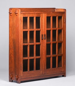 L&JG Stickley Two-Door Tenon & Key Bookcase c1907