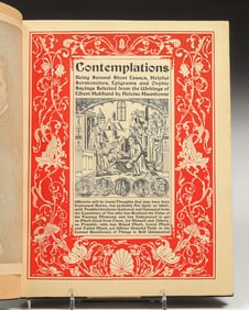 Roycroft 3/4 Levant Book "Contemplations" Elbert Hubbard 1902