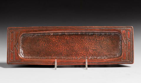 Arts & Crafts Period Hammered Copper Pen Tray c1910