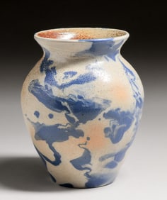 Auman Pottery - Seagrove, NC C.B. Masten Swirl Vase c1930s.
