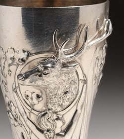 WMF - German Art Nouveau Silver-Plated Stag Vase 1905