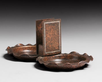 Heintz #2636 Sterling on Bronze Double Ashtray Matchbox Holder c1915