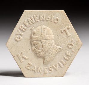 Mosaic Tile Co Hexagonal Knights Templar Tile c1910