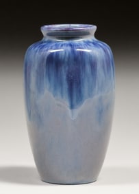 California Faience Chinese Blue Flambe Vase c1920