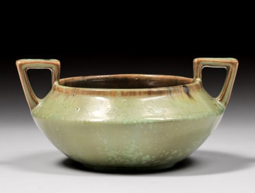 Fulper Pottery Two-Handled Leopardskin Bowl c1910