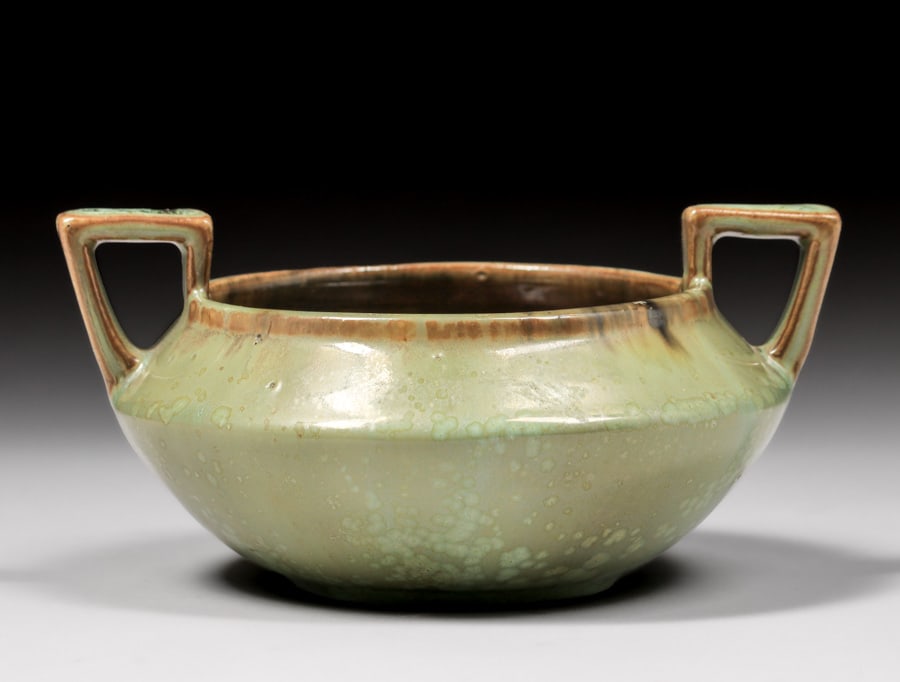 Fulper Pottery Two-Handled Leopardskin Bowl c1910 (1 of 6)