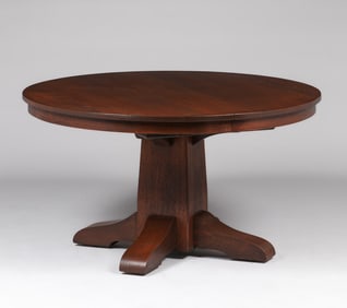 Gustav Stickley 54"d Pedestal Dining Table c1910