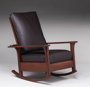 L&JG Stickley Open-Arm Morris Rocker c1910