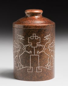 Heintz #2581 Sterling on Bronze Winged Griffin Humidor c1915