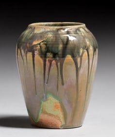 Pewabic Pottery Iridescent Drip Glaze Vase c1920s
