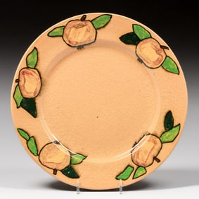 Early Pewabic Pottery Apple Plate c1910