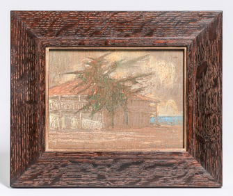 Lester David Boronda (1886-1953) Pastel Monterey Custom's House c1920s