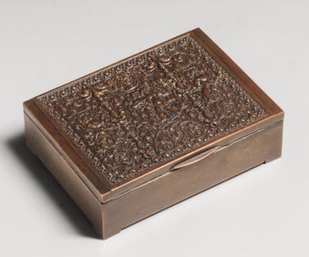 Early Erhard & Sohne German Brass Jewelry Box c1890s