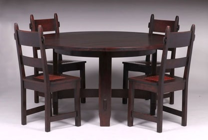 Early Gustav Stickley 60"d Table c1901