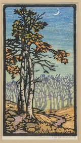 Frances Gearhart (1869-1959) Color Woodcut “Crescent Moon?? c1920