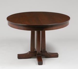 L&JG Stickley 45"d Prairie School Breakfast Table c1910