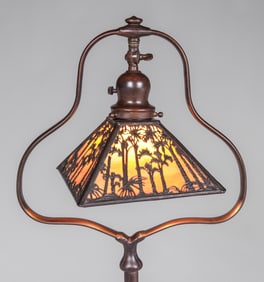 Handel Palm Tree Overlay Floor Lamp c1910