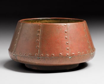 Clewell Copper-Clad Riveted Jardiniere c1910