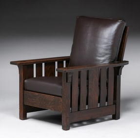 Early Limbert Slatted Fixed-Back Armchair c1910