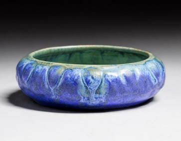 Fulper Pottery Matte Blue Bowl c1910s