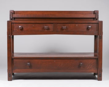 Early Gustav Stickley #955 Massive Two-Drawer Buffet c1902