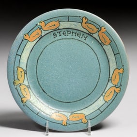 Paul Revere Pottery Chicks Plate c1920s