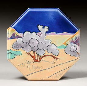 American Encasutic Hexagonal Trivet Tile c1920