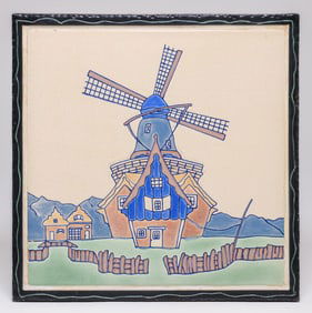 Cal Art Tile Co - Richmond Large Windmill Tile c1920s