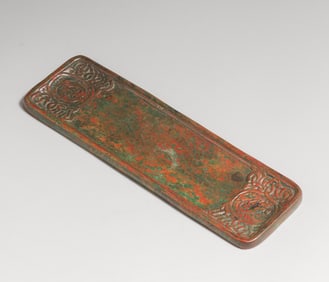 Tiffany Studios Bronze Zodiac Pen Tray c1910