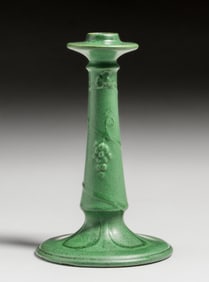 Weller Bedford Matte Green Candlestick c1910